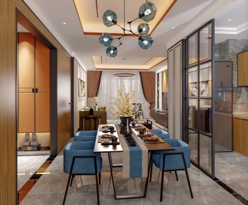 New Chinese Style Dining Room-ID:214389319