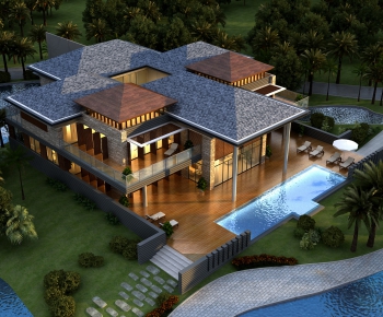 New Chinese Style Villa Appearance-ID:489002283