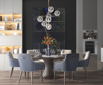 Post Modern Style Dining Table And Chairs-ID:364696963