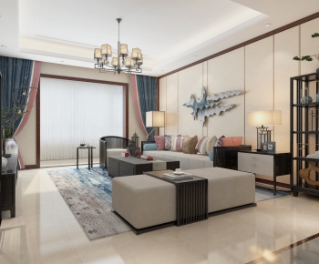 New Chinese Style A Living Room-ID:135189738