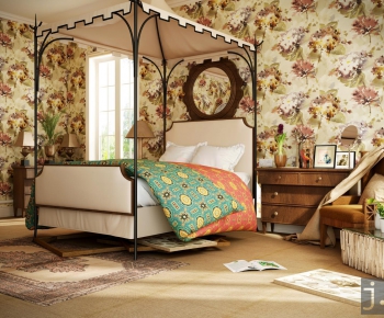 American Style Double Bed-ID:793609297