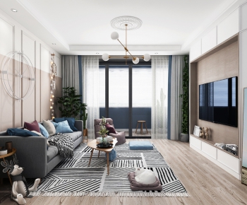 Nordic Style A Living Room-ID:763406147