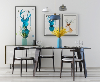 Nordic Style Dining Table And Chairs-ID:109803352