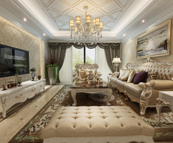 New Classical Style A Living Room-ID:506674619