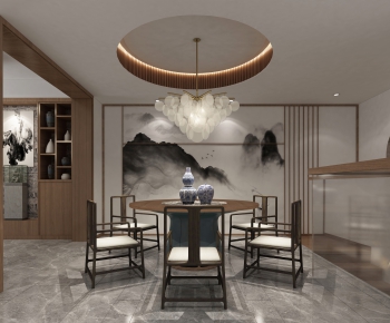 New Chinese Style Dining Room-ID:609527839