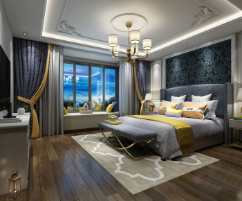 Simple European Style Bedroom-ID:615718392