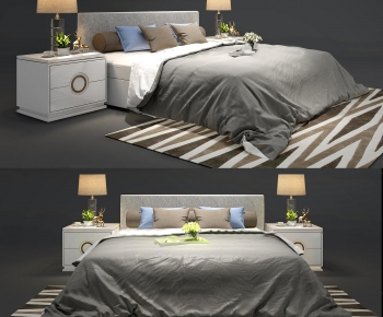 Modern Double Bed-ID:407572778