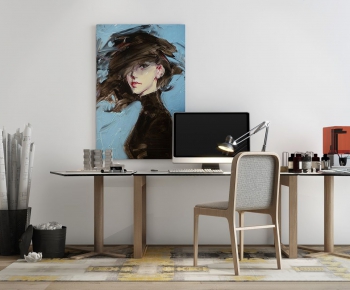 Nordic Style Computer Desk And Chair-ID:996276974
