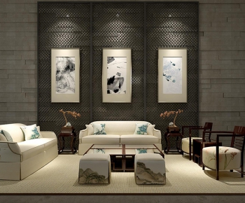 New Chinese Style A Living Room-ID:874595257