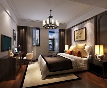 New Chinese Style Bedroom-ID:379658827