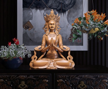 中式精品佛像观音坐像雕塑-ID:163772825