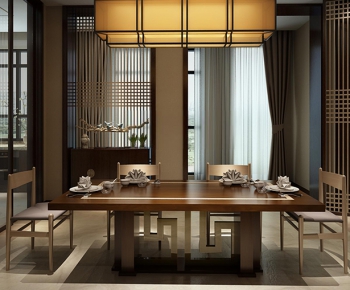 Modern New Chinese Style Dining Room-ID:628434634