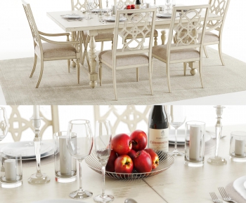 American Style Dining Table And Chairs-ID:756100251