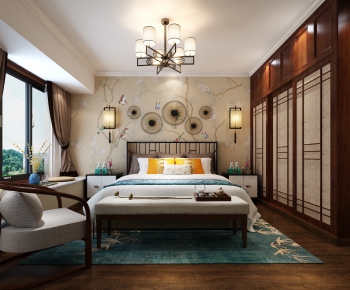 New Chinese Style Bedroom-ID:522209549