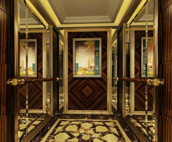 Modern Corridor Elevator Hall-ID:124764292