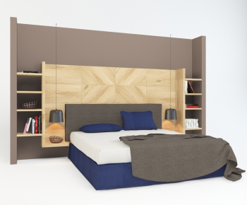 Modern Double Bed-ID:930910178