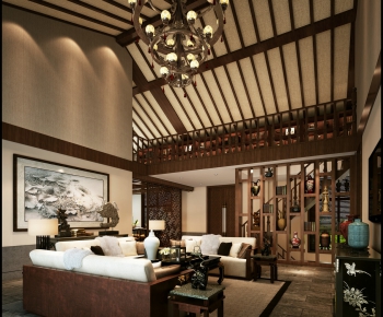 New Chinese Style A Living Room-ID:575224664