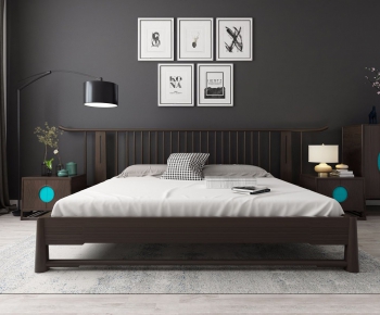 New Chinese Style Double Bed-ID:412472581