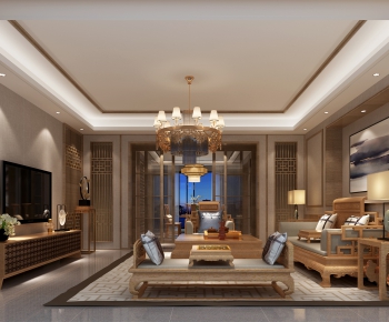 Chinese Style A Living Room-ID:741404372