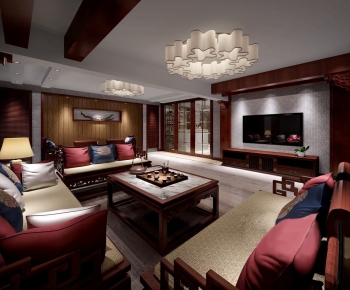 Chinese Style A Living Room-ID:394995629