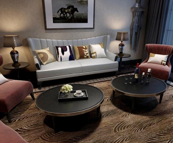 后现代客厅双人沙发组合沙发茶几-ID:764875726