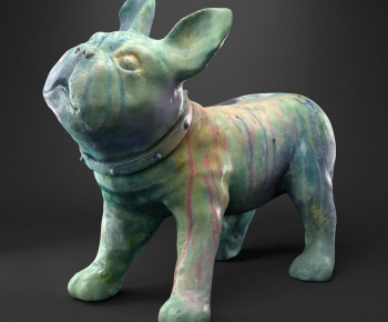 现代工业风雕塑动物狗-ID:971039641
