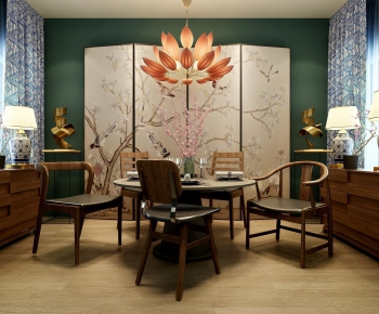 Modern New Chinese Style Dining Room-ID:741585991