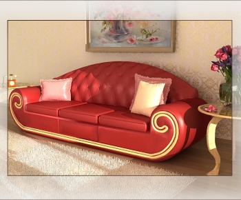 European Style Three-seat Sofa-ID:365278371
