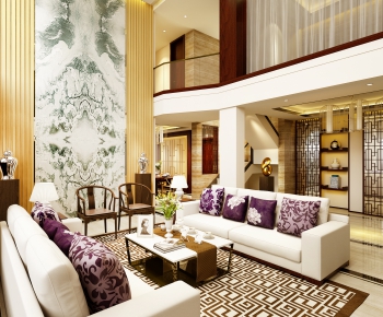 New Chinese Style A Living Room-ID:818188495