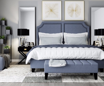 Modern American Style Double Bed-ID:541263776