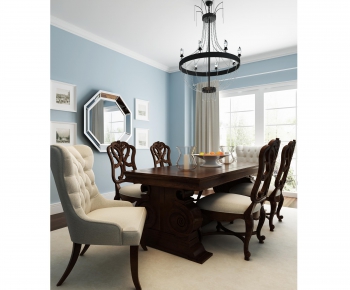 American Style Dining Table And Chairs-ID:188524959