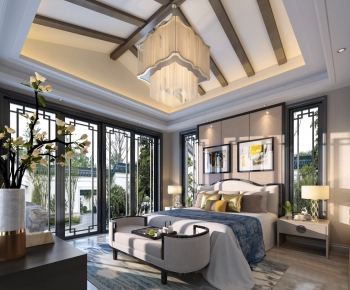 New Chinese Style Bedroom-ID:244759929