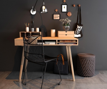 Nordic Style Computer Desk And Chair-ID:615620963