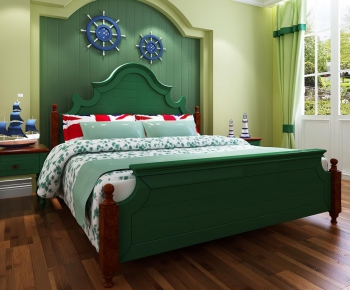 Mediterranean Style Double Bed-ID:893966595