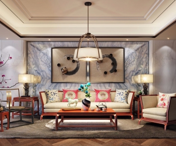 New Chinese Style Sofa Combination-ID:717270663
