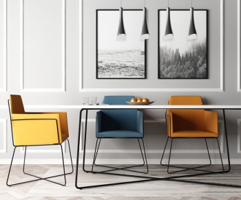 Modern Nordic Style Dining Table And Chairs-ID:839420914