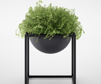 Modern Potted Green Plant-ID:962678371