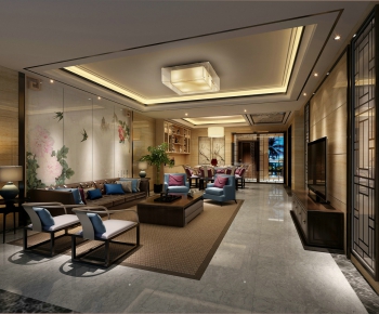 New Chinese Style A Living Room-ID:260061291