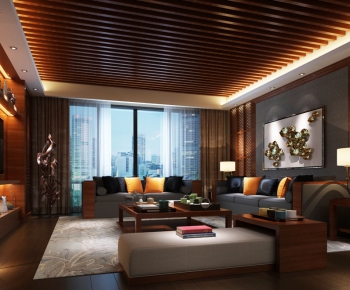 New Chinese Style A Living Room-ID:188606812