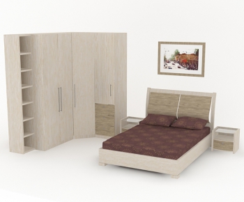 Modern Double Bed-ID:916430725