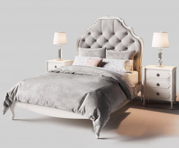 Simple European Style Double Bed-ID:698891798