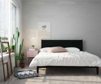 Nordic Style Double Bed-ID:378345338