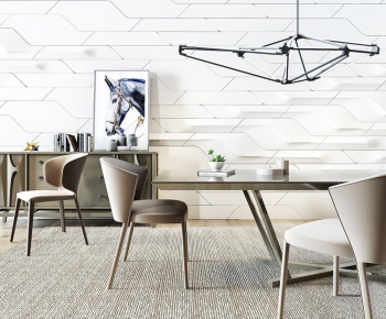 Modern Nordic Style Dining Table And Chairs-ID:737902974