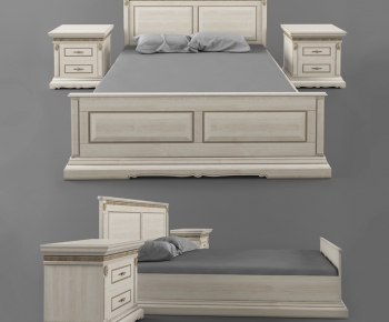 Simple European Style Double Bed-ID:682625313