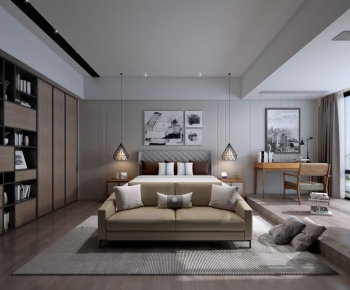 Modern New Chinese Style Bedroom-ID:160634577