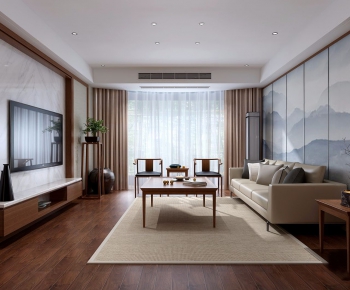 New Chinese Style A Living Room-ID:316247265