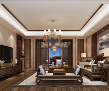 New Chinese Style A Living Room-ID:226192376