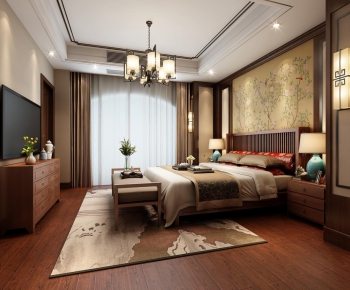 New Chinese Style Bedroom-ID:763332536
