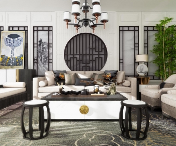 New Chinese Style Sofa Combination-ID:412766226