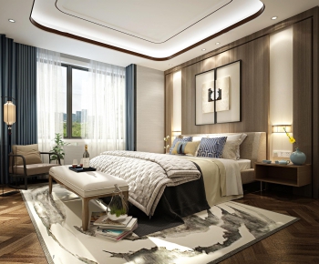 New Chinese Style Bedroom-ID:516226239